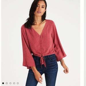 Red front tie top